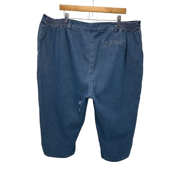 Karen Scott Comfort Waist Denim Zip Front Capri - Blue - size 24W - Picture 2 of 8